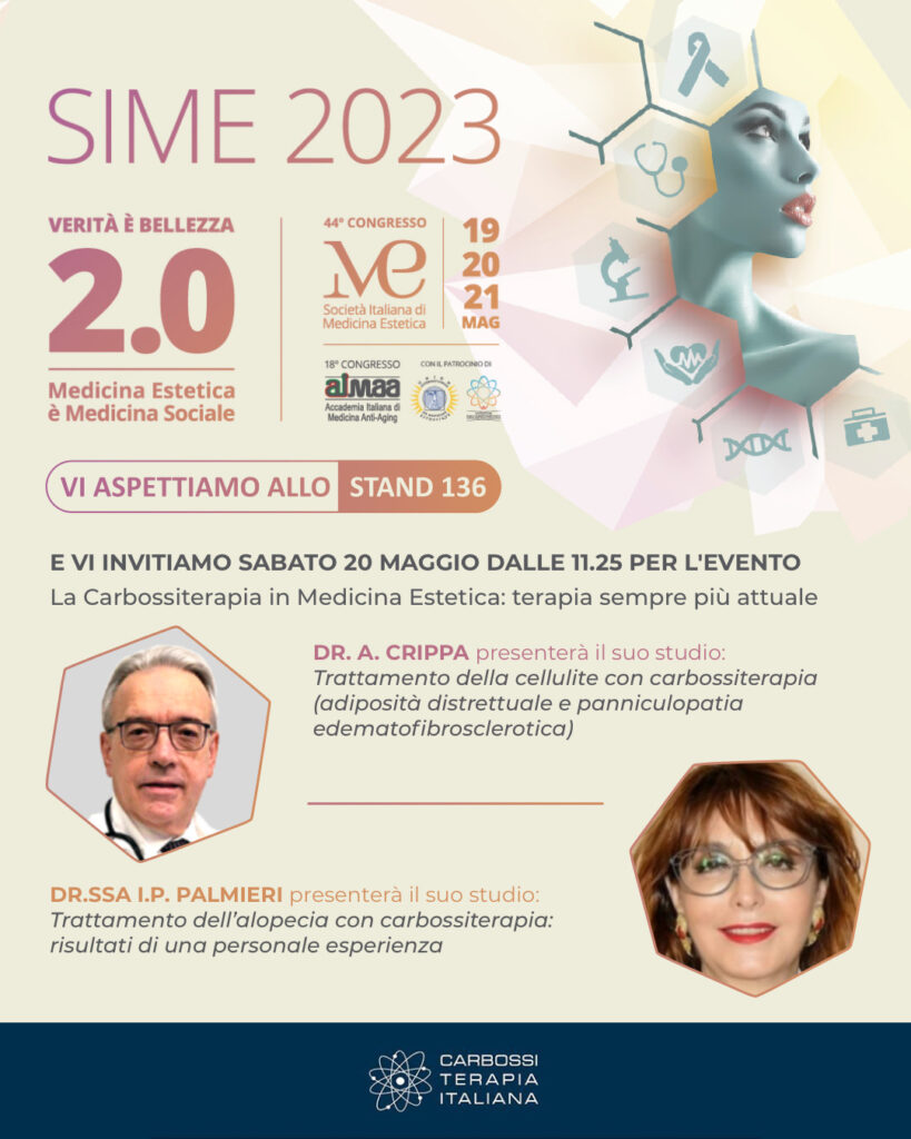 Carbossiterapia Italiana vi aspetta al congresso del SIME a Roma nel Maggio 2023
