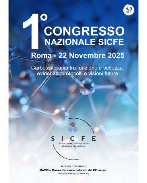 🎓 SICFE 2025 – Roma, MAXXI Museo Nazionale delle Arti del XXI secolo📅 Sabato 2025 (data definitiva in aggiornamento)✨ Carbossiterapia tra funzione e bellezza: evidenze, protocolli e visioni futureUna giornata di alta formazione dedicata alla carbossiterapia come strumento medico tra salute, rigenerazione e armonia estetica.🔬 Tavole rotonde, lectio magistralis e sessioni tematiche su:	•	Impatto sistemico e applicazioni in medicina estetica e funzionale	•	Nuove frontiere della bellezza consapevole	•	Strategie integrate per il benessere cellulare e cutaneo	•	Visioni normative e formative per il futuro della disciplina🧠 Tra i relatori: Cesare Brandi, Nadia Fraone, Pier Antonio Bacci, Adelina Petrone, Maura Secchi, Monica Baldessin, e molti altri esperti di riferimento.📍 MAXXI – Roma📚 4,9 crediti ECM | Corso rivolto ai Medici Chirurghi di tutte le discipline👉 Unisciti a noi per esplorare il futuro della carbossiterapia, tra funzione, fisiologia e bellezza consapevole.#SICFE2025 #Carbossiterapia #MedicinaEstetica #Rigenerazione #SaluteEBellezza #FormazioneECM #SIME #MAXXIRoma