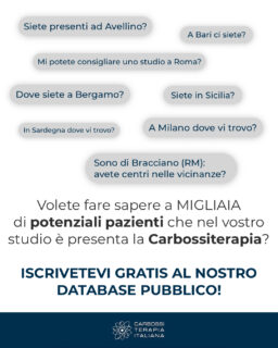 A seguito di numerose richieste ricevute da potenziali pazienti in tutta #Italia abbiamo deciso di inserire sul nostro sito Carbossiterapia Italiana una pagina dedicata a tutti i medici/strutture sanitarie che utilizzano i nostri device. 

Qualora foste interessati a comparire in tale lista, Vi chiediamo di compilare il seguente form
👉 https://forms.gle/Ux57Fz5tCX1uqr9KA 
ℹ️ Il servizio è assolutamente gratuito

Vi ringraziamo anticipatamente per la collaborazione.
##carbossiterapiaitalia