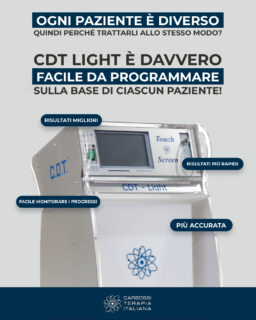 Il nostro protocollo, incluso con l'acquisto del CDT LIGHT HIGH TECH, fornisce parametri di trattamento per acne, cellulite, rughe, dolore e altro ancora. Non è solo un opuscolo, ma il risultato di oltre 30 anni di ricerca da parte di centinaia di medici, in un pratico formato tascabile.

Inoltre, i nostri partner hanno accesso a un esclusivo gruppo online di medici per condividere approfondimenti e risultati sulla #carbossiterapia.

Non hai ancora introdotto la carbossiterapia nel tuo studio? Contattaci!

#CarbossiterapiaItaliana #CDTLight