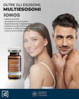 La rigenerazione non è più un lusso: è una scienza.
✨ IONOS Exosome è la tecnologia di rigenerazione cellulare più avanzata che ripristina l'energia naturale di pelle e capelli.
💠 Per la pelle: stimola il collagene, migliora l'elasticità e leviga le rughe.
💧 Per i capelli: nutre i follicoli, rinforza le radici e riduce la caduta dei capelli.
🔬 IONOS Exosome viene applicato localmente e attivato tramite microneedling, Hydor H2 o dispositivi energetici, per una penetrazione profonda e il massimo effetto rigenerativo.

Scopri di più nel nostro sito 👉 https://carbossiterapia.it/esosomi-e-multiesosomi/

#CarbossiterapiaItaliana
#Dermagenetic #Esosomi
#IonosExosome #Dermagenetic #EEVGroup #CellRegeneration #skinandhairregeneration