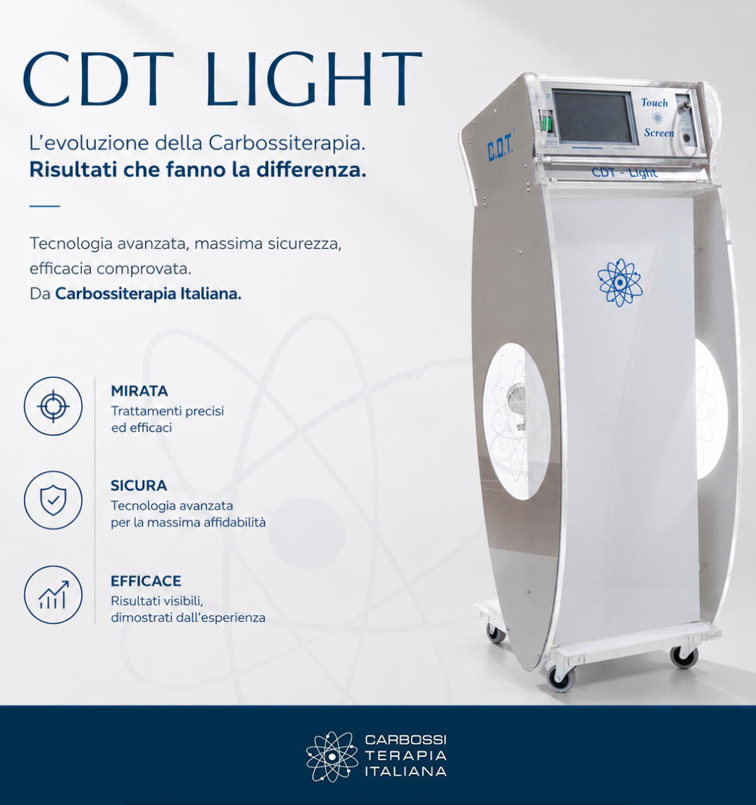 CDT LIGHT
L’evoluzione della carbossiterapia firmata Carbossiterapia Italiana.

Tecnologia avanzata, precisione e affidabilità si incontrano in un dispositivo progettato per offrire trattamenti efficaci, sicuri e mirati.

✨ Risultati visibili
🛡️ Massima sicurezza
🎯 Precisione terapeutica
🇮🇹 Innovazione Made in Italy

CDT Light rappresenta una nuova generazione di carbossiterapia: essenziale nel design, avanzata nelle performance.

#CDTLight #CarbossiterapiaItaliana #Carbossiterapia #AestheticMedicine #MedicalDevice #BeautyTechnology #MadeInItaly #SkinRejuvenation #ProfessionalAesthetic