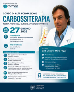 📚 CARBOSSITERAPIA: FORMAZIONE, SCIENZA E PRATICA CLINICA

Il prossimo 27 giugno 2026 torna il Corso di Alta Formazione in Carbossiterapia, una giornata teorico-pratica dedicata ai professionisti che desiderano approfondire questa metodica sempre più utilizzata in medicina estetica e funzionale.

In collaborazione con Carbossiterapia Italiana, il corso sarà guidato dal Dott. Umberto Maria Filippi, medico chirurgo con oltre 40 anni di esperienza clinica, esperto in terapia del dolore, ossigeno-ozono terapia e carbossiterapia, che dal 2013 applica questa metodica in diversi ambiti clinici con protocolli integrati. 

🔹 Approfondimento dei meccanismi d’azione della CO₂ medicale
🔹 Indicazioni cliniche e protocolli di trattamento
🔹 Tecniche di somministrazione e campi di applicazione
🔹 Trattamento di PEFS, adiposità localizzate, ringiovanimento cutaneo, insufficienza venosa e dolore osteo-muscolare
🔹 Integrazione con Ossigeno-Ozono Terapia
🔹 Sessione pratica, confronto clinico e test finale

📅 Data: 27 giugno 2026
📍 In presenza: Cliniche di Medicina del Benessere – Bergamo
💻 Disponibile anche in FAD sincrona su piattaforma dedicata

Un’occasione concreta per acquisire competenze aggiornate, confrontarsi con esperti del settore e integrare la carbossiterapia nella propria pratica professionale.

📩 Posti limitati. Contattaci per informazioni e iscrizioni.

#CarbossiterapiaItaliana #Carbossiterapia #FormazioneMedica #MedicinaEstetica #MedicinaFunzionale #AggiornamentoProfessionale #CO2Medicale #Medici #ProfessionistiSanitari #AltaFormazione #Bergamo #OssigenoOzonoTerapia #DottUmbertoMariaFilippi