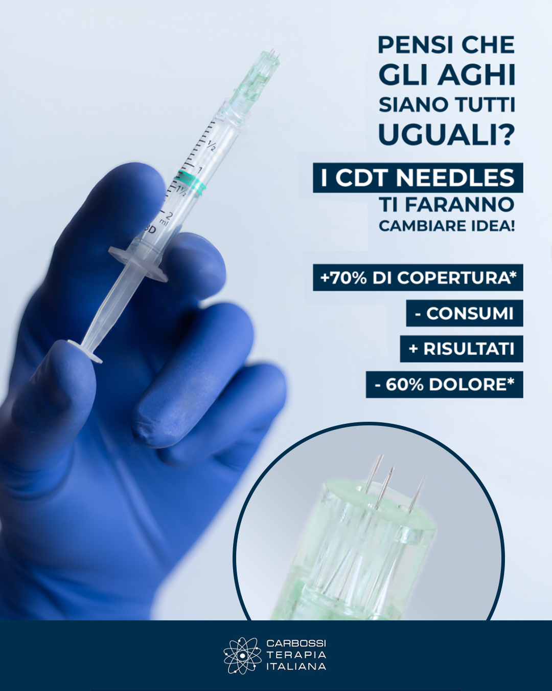 I #CDTNeedles grazie al loro innovativo design a becco di flauto diamantato permettono performance inarrivabili dagli aghi tradizionali e risparmi operativi considerevoli SENZA sacrificare nella qualità del trattamento offerto.

Scopri di più su CDT Needles nel nostro sito 👉 https://carbossiterapia.it/cdt-needles/

*Risultati ottenuti comparando CDT Needles con un mono ago da 31G di 13mm nell’ambito della Carbossiterapia.
#CarbossiterapiaItaliana
*
*
*
*
#medicinaesteticamilano #medicinaestetica #filler #chirurgiaestetica #milano #chirurgiaplastica #fillerlabbra #bellezza #chirurgiaesteticamilano #acidoialuronico #botox #estetica #fillermilano #medicoestetico #chirurgiaplasticamilano #skincare #chirurgoplastico #esteticaavanzata #rinofiller